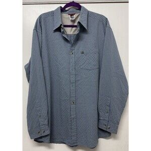 The North Face Shirt Mens X-Large Blue Plaid Button Up Long Sleeve Hike Camp